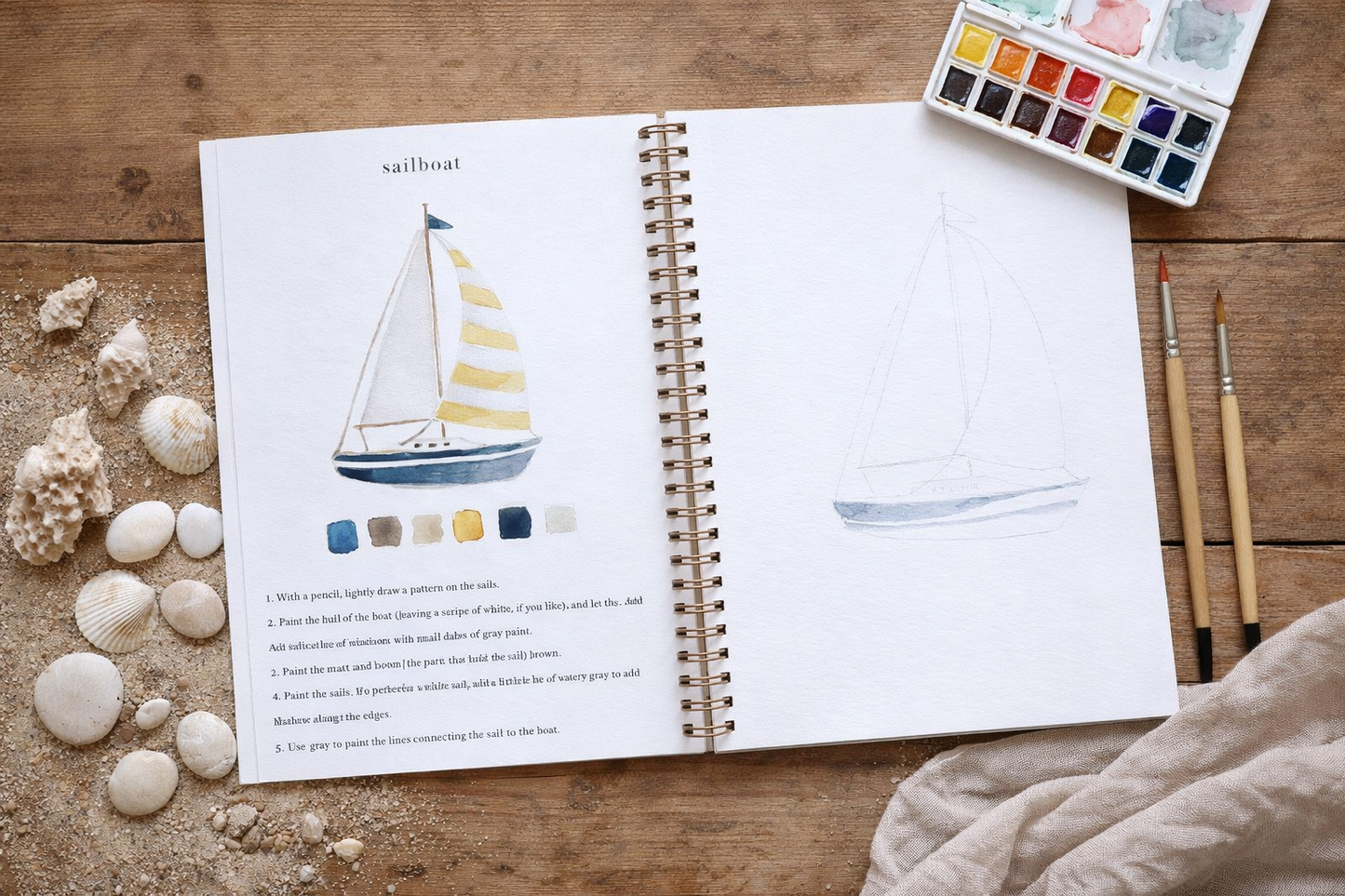 Cahier d'aquarelle "La Mer"