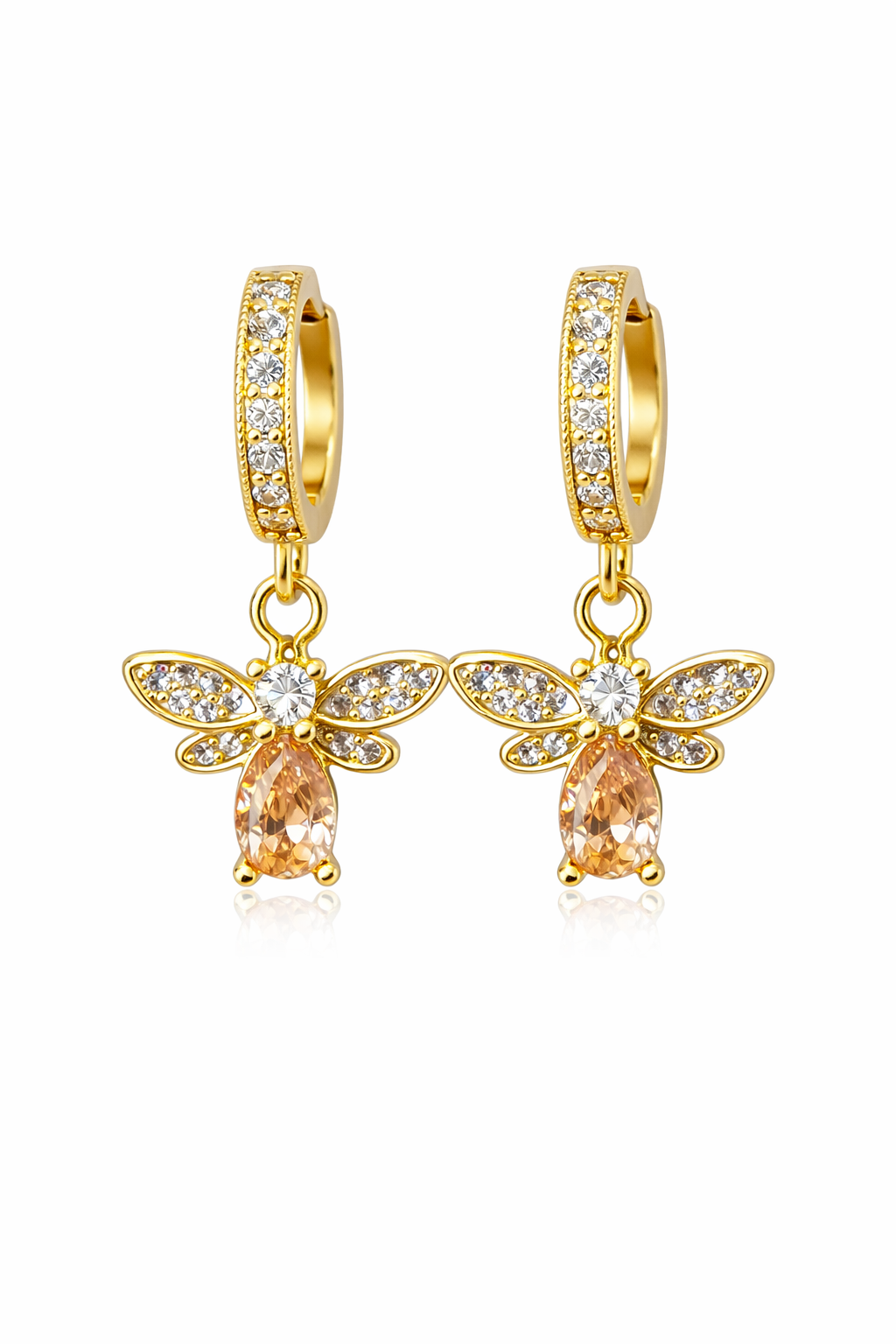 Boucles d'oreilles "Abeille scintillante"