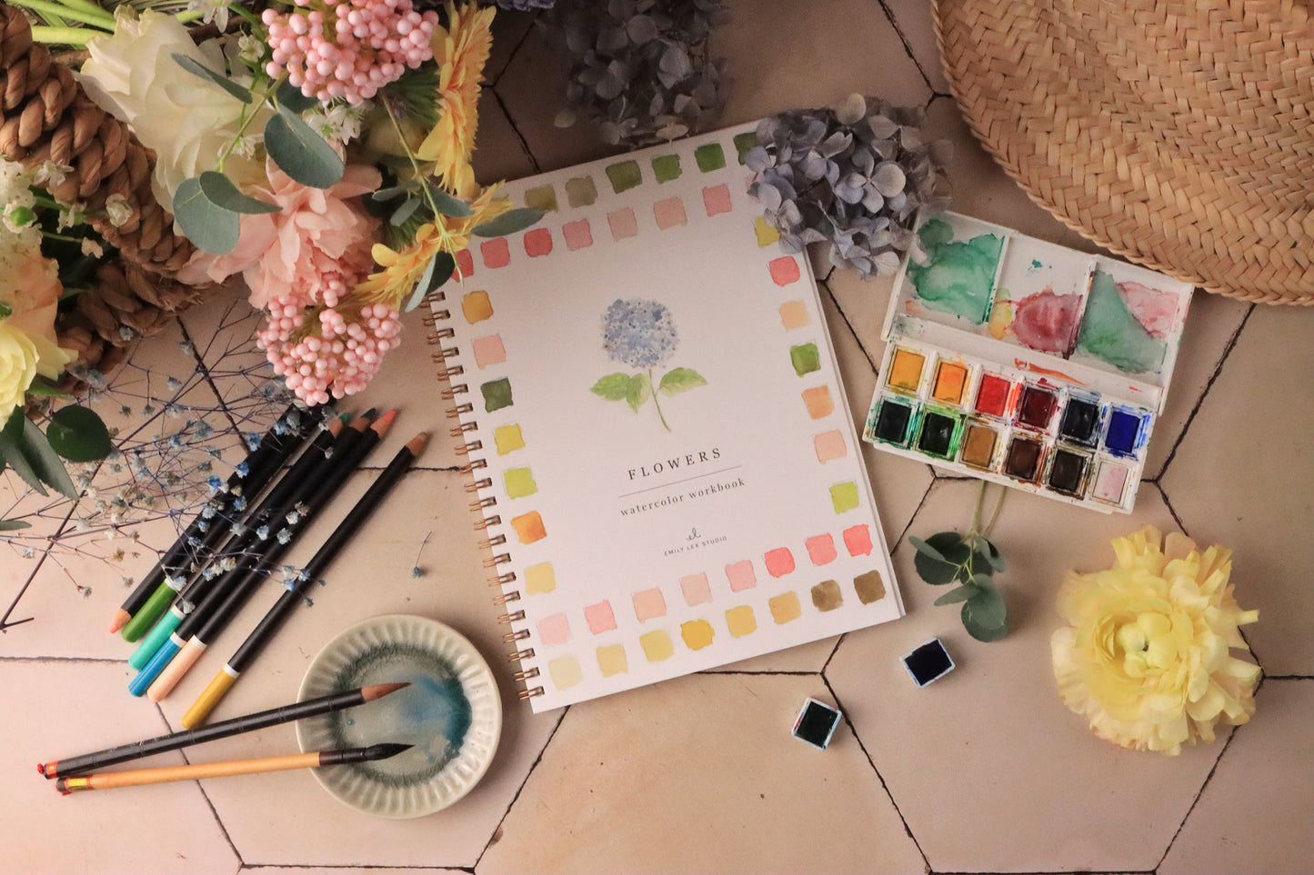 Cahier d'aquarelle "Les Fleurs"