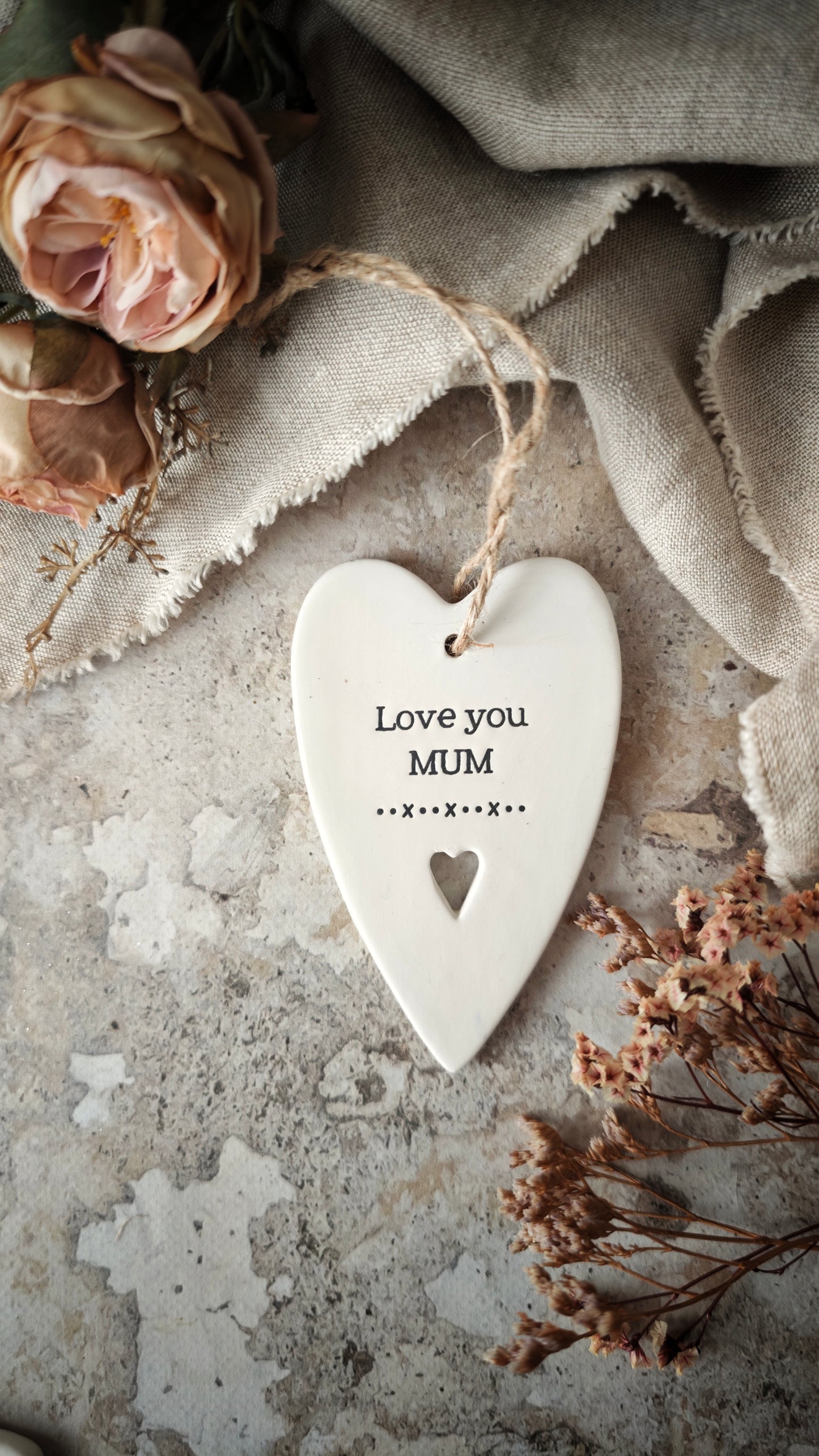 Suspension en céramique "Je t'aime maman"