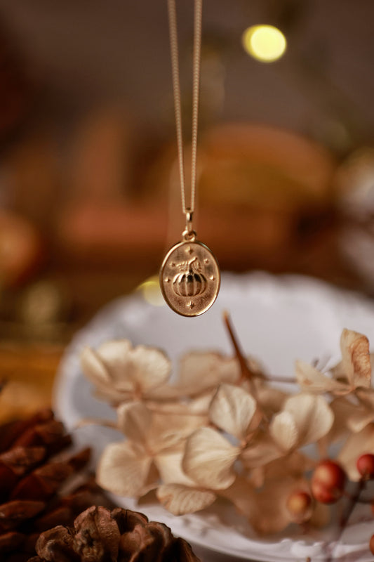 Collier réversible Citrouille & Champignon