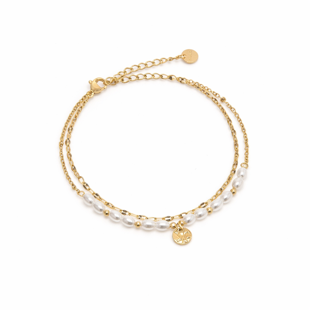 Bracelet "Perles & médaillon"