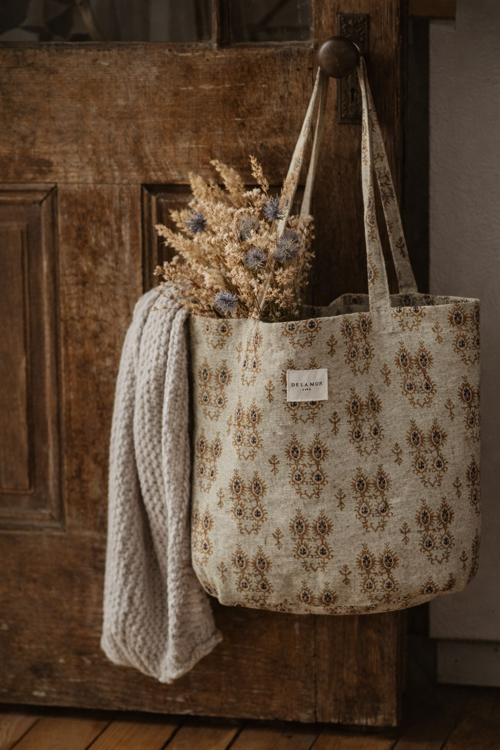 Sac "Jacquard beige à motifs"