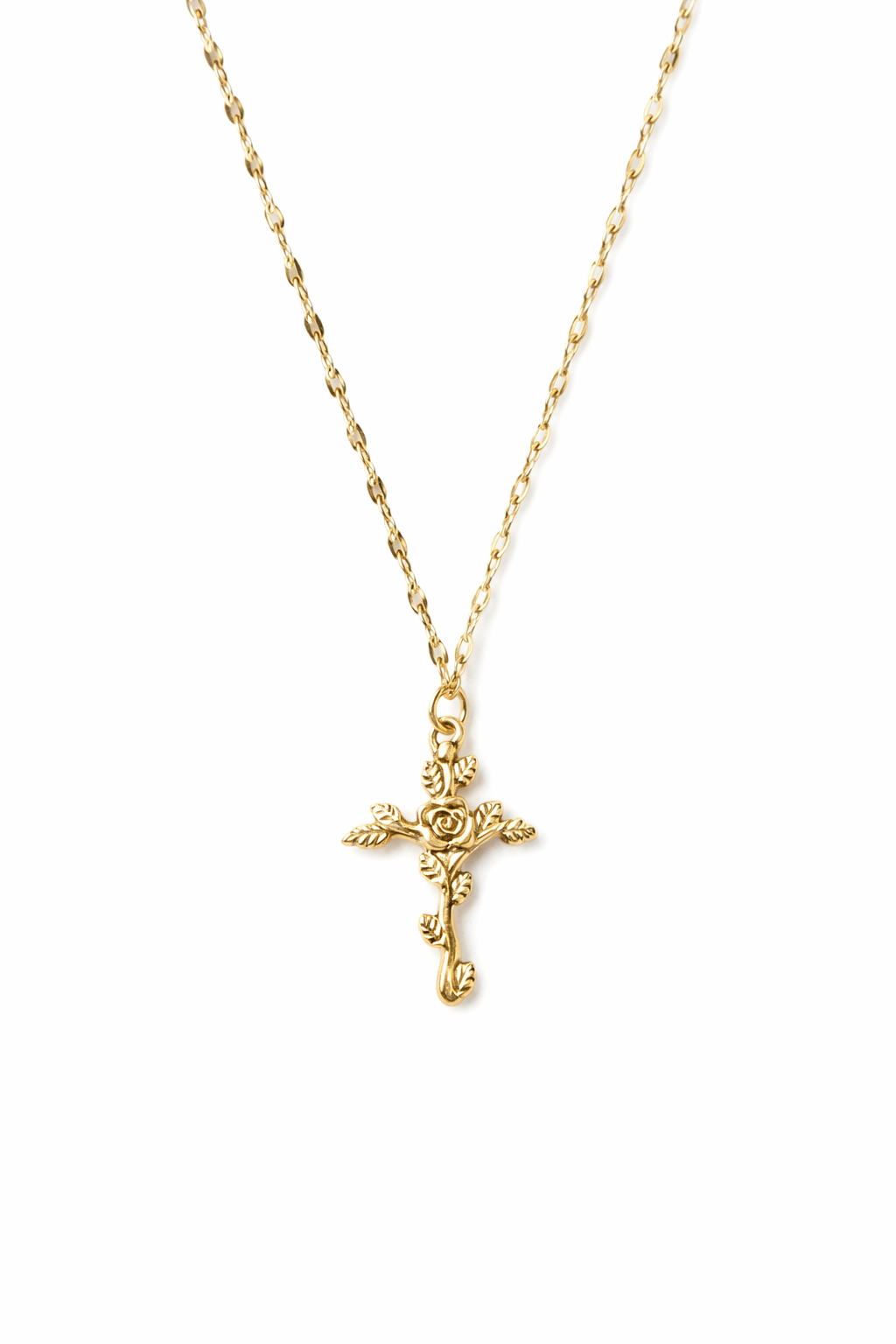 Collier Croix fleurie