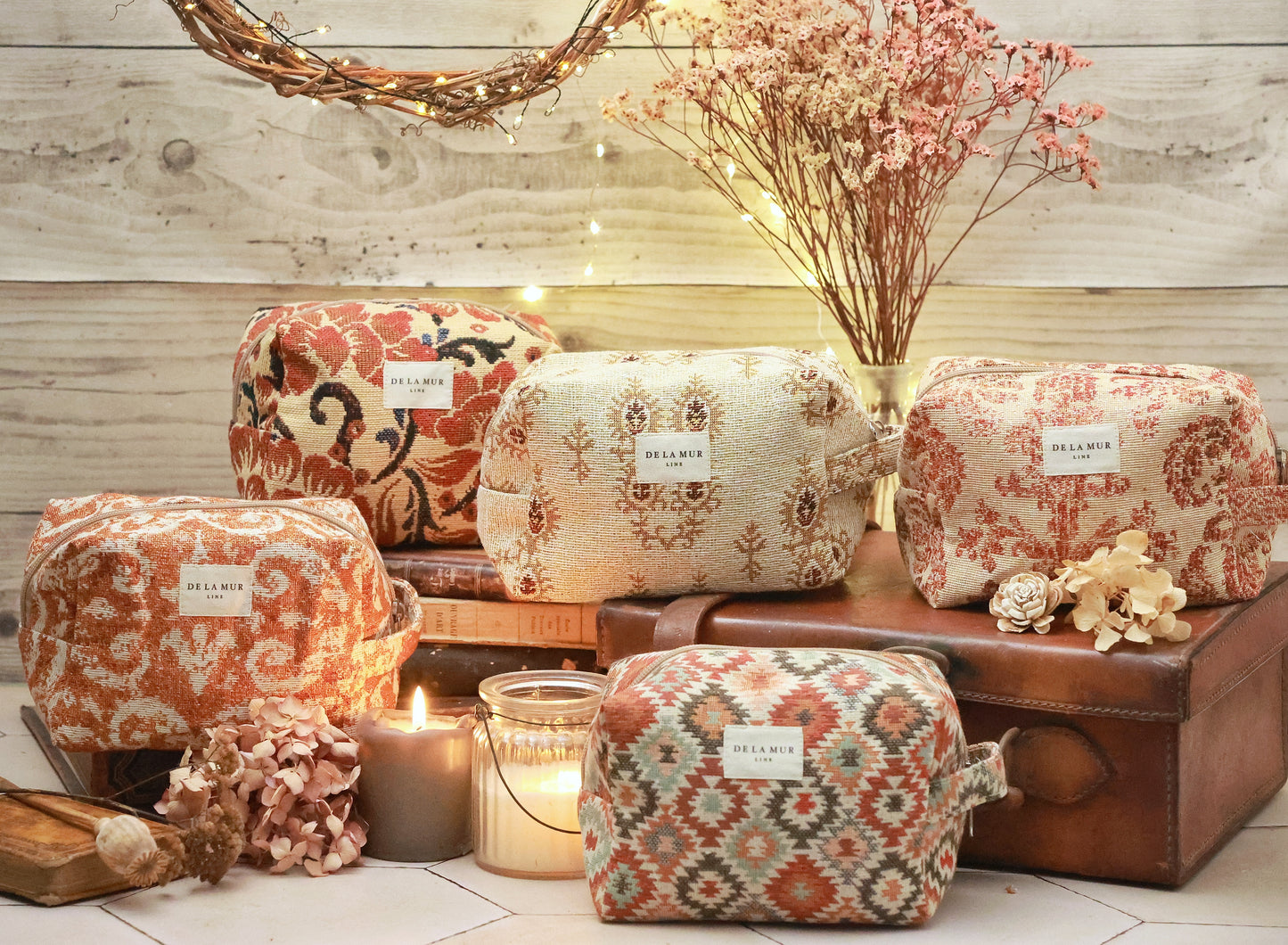 Trousse de toilette "Jacquard beige"