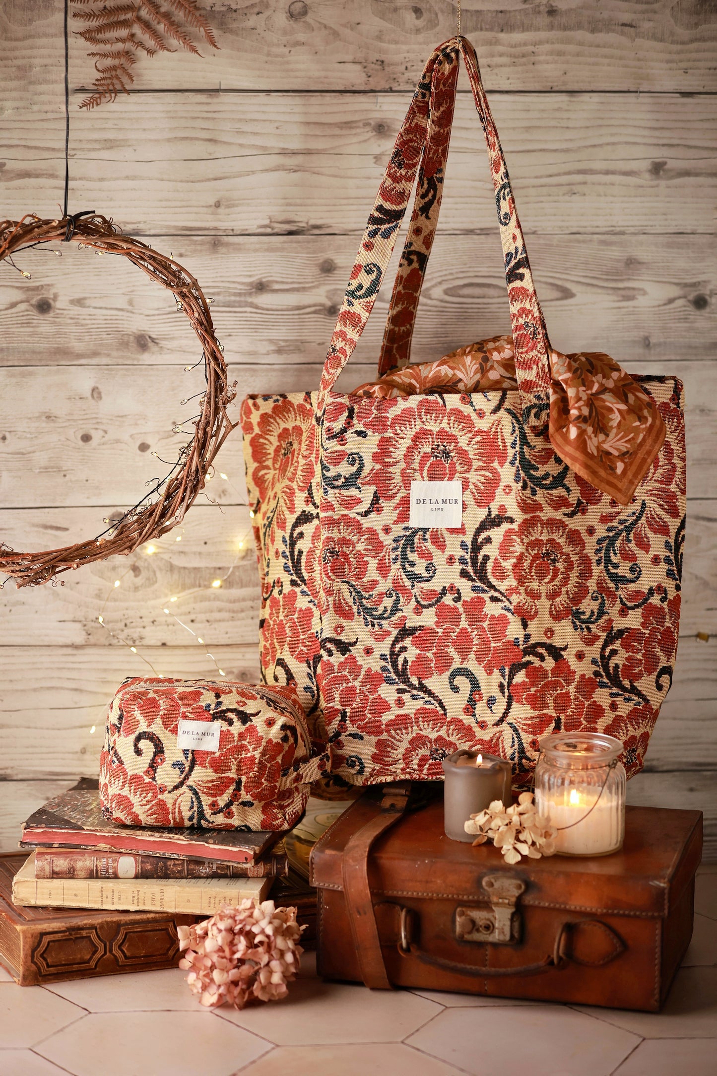 Trousse de toilette "Jacquard fleuri"